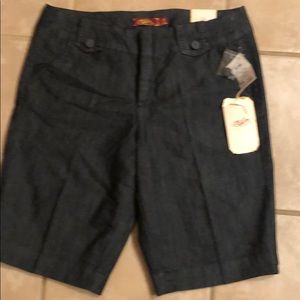 One 5 one dark wash Bermuda shorts